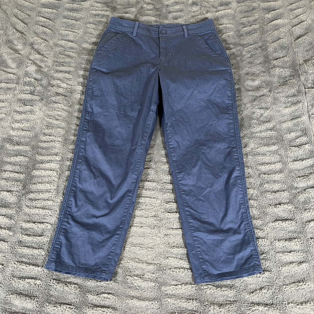 Eddie Bauer Womens Navy Blue Cotton‎ Stretch Chino Straight Leg Pants Size 4